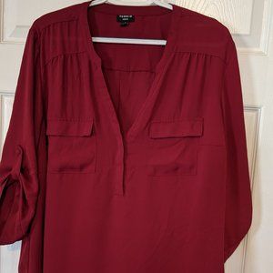 Torrid Harper Georgette Blouse in deep red / almost burgundy 1 / 1x